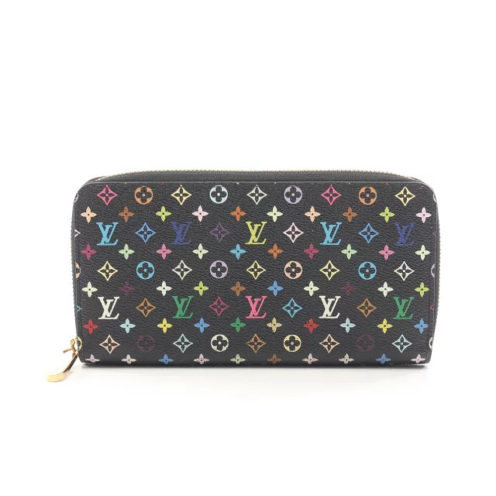 Louis Vuitton Zippy Wallet Round Long Canvas Monogram Multicolor Black Grenade